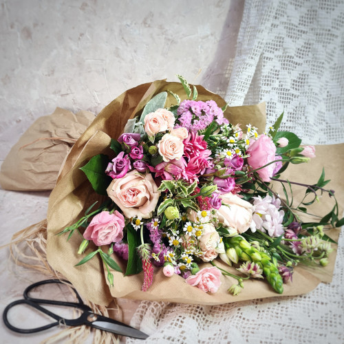ÖKO - Mezei Bokréta - rózsaszín árnyalatú szezonális virágokból (M)